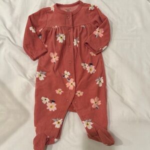 Carter's Coral Floral Footie Onesie
